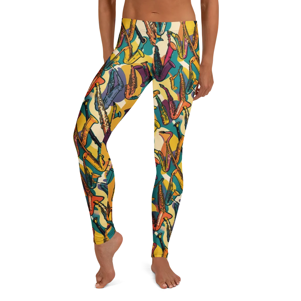 Saxophone Parade on Leggings — Front