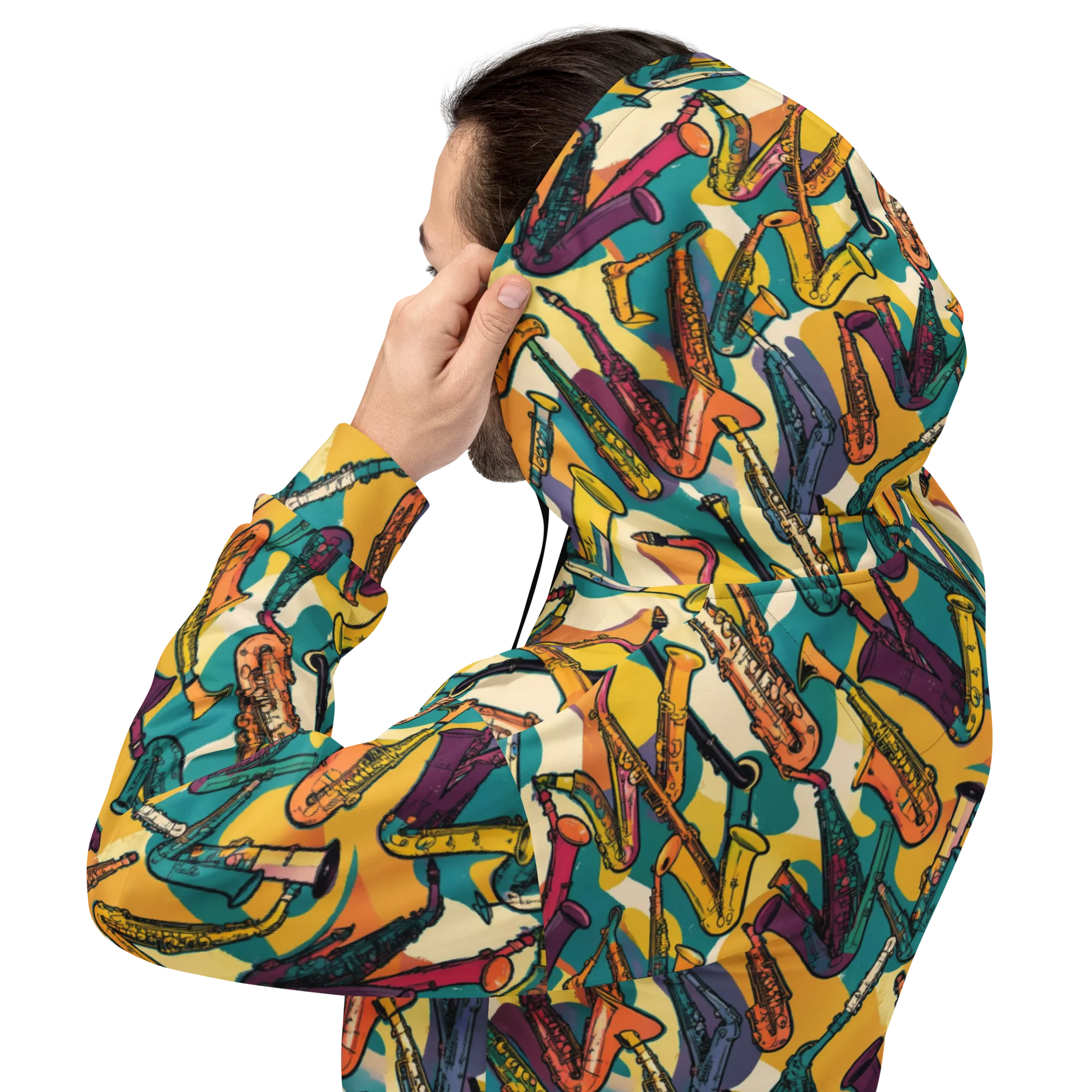 Saxophone Parade on Hoodie — Back