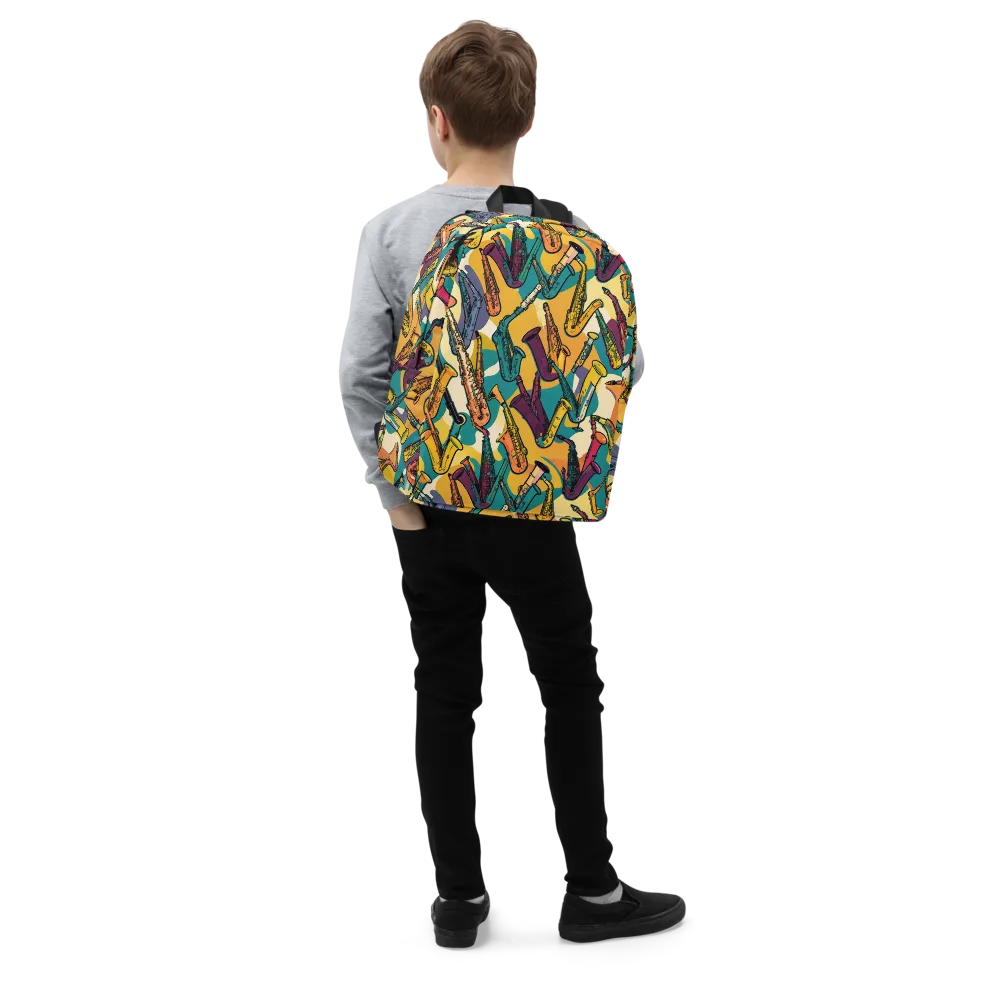 Saxophone Parade on Minimalist Backpack — Right Front