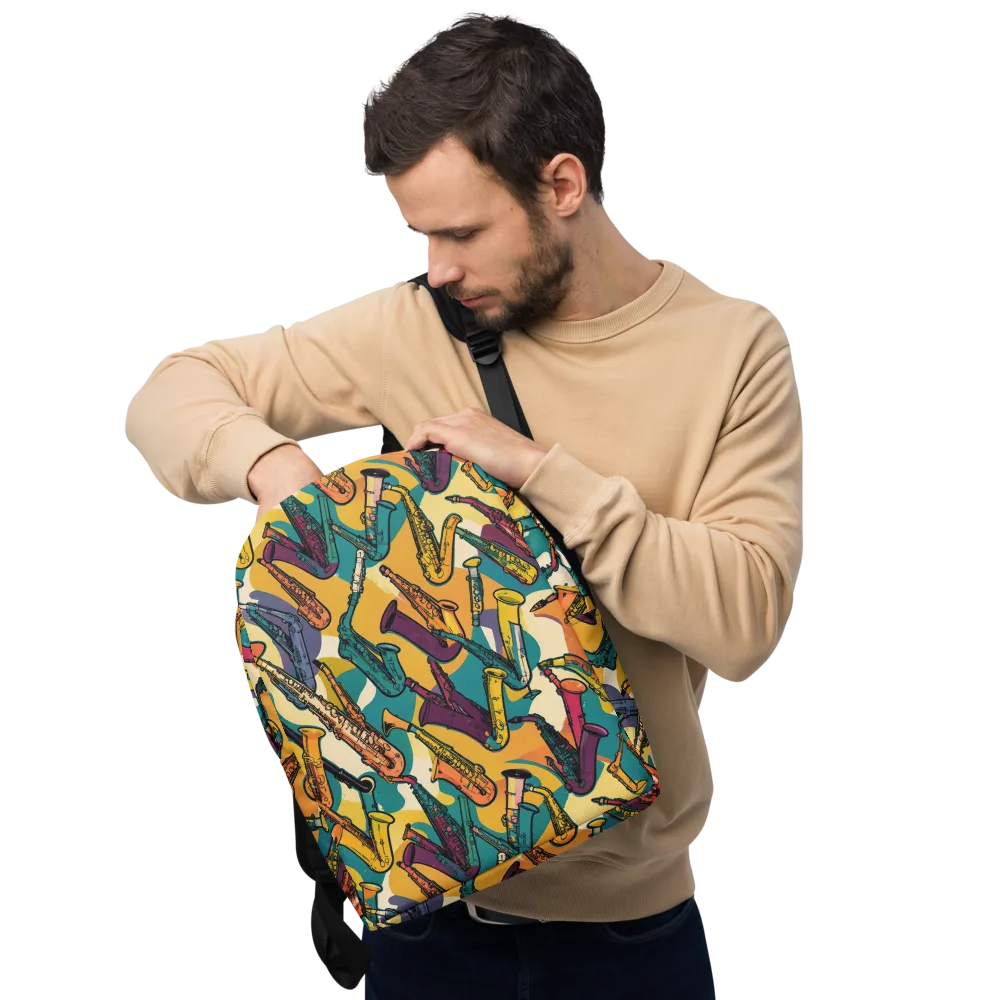 Saxophone Parade on Minimalist Backpack — Front