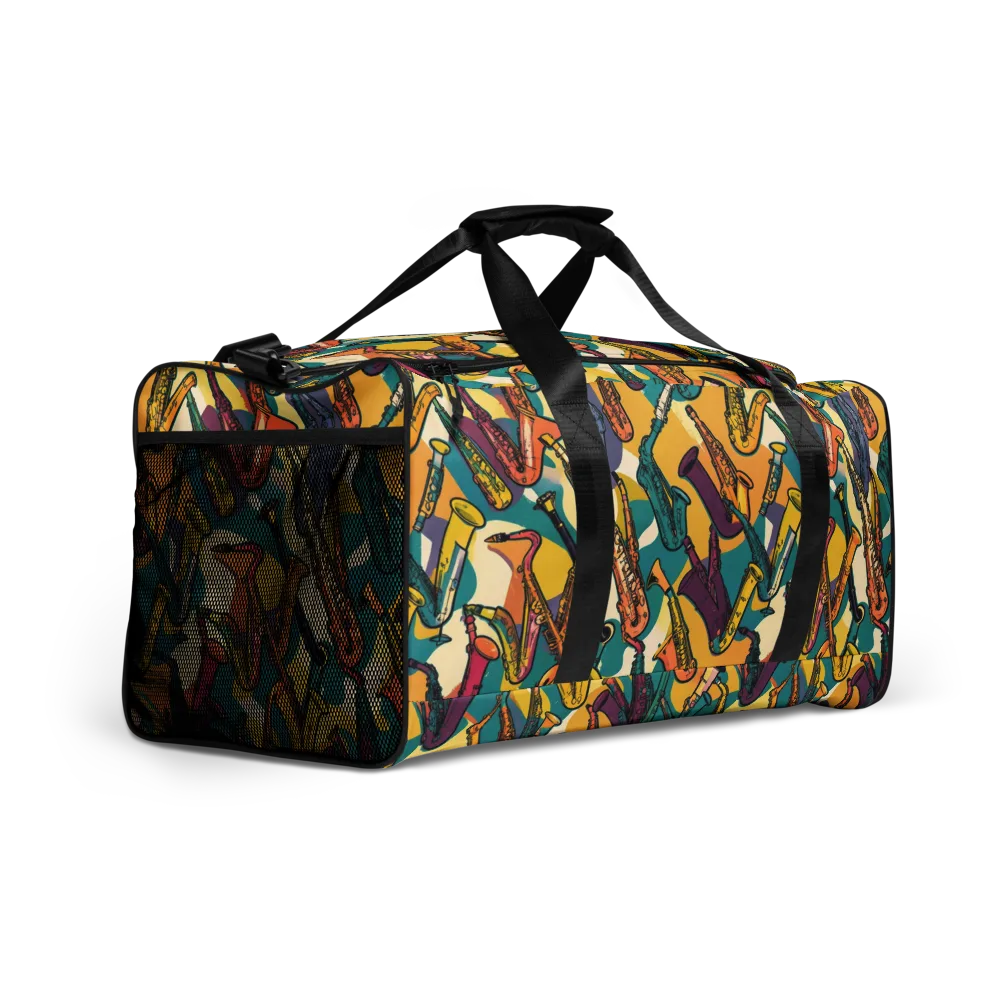 Saxophone Parade on Duffle Bag — Right Front