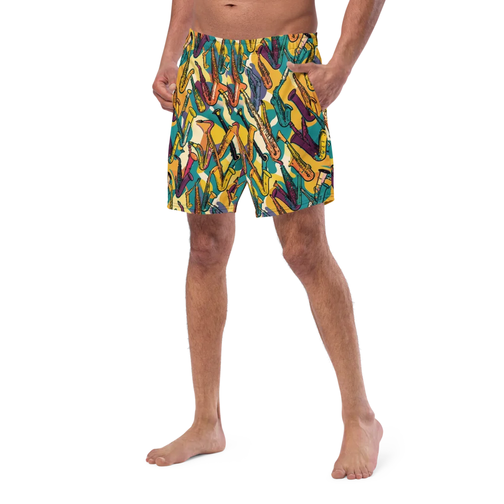 Saxophone Parade on Swim Trunks — Left Front