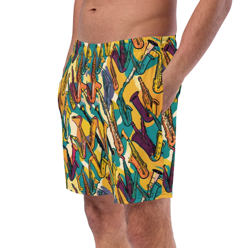 Saxophone Parade on Swim Trunks — Left Front