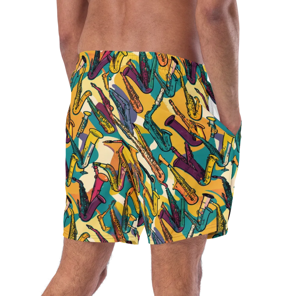 Saxophone Parade on Swim Trunks — Right Back