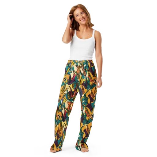 Saxophone Parade on a Women's Pajama Pants