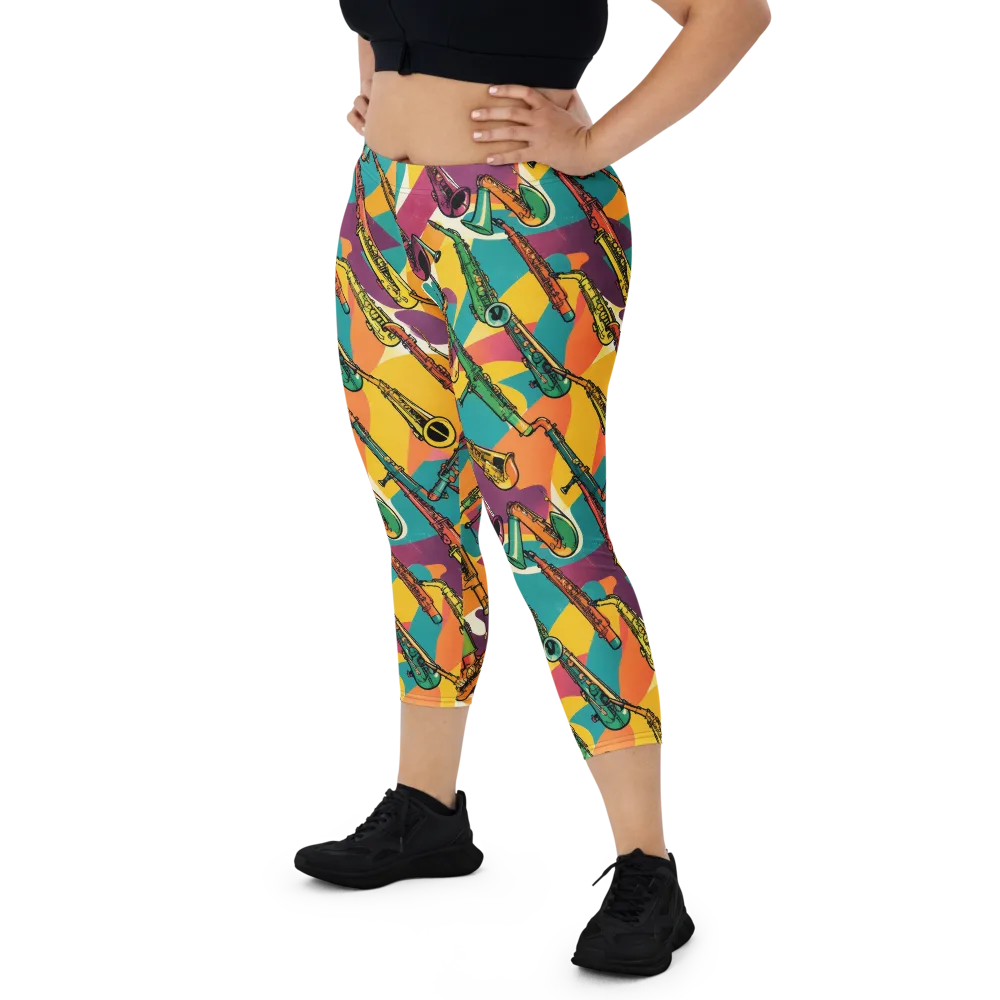 Brass Electric on Capri Leggings — Front