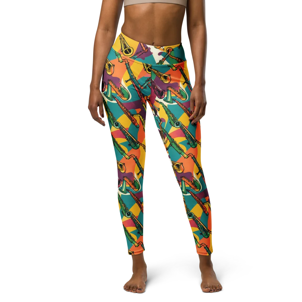 Brass Electric on Yoga Leggings — Front