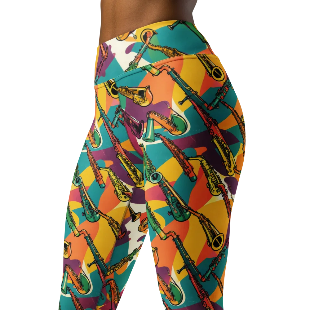 Brass Electric on Yoga Leggings — Left Front