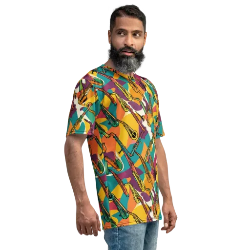 Brass Electric on a Men's Crew Neck T-Shirt