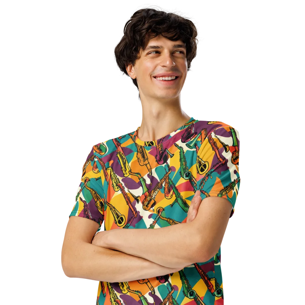 Brass Electric on Men's Crew Neck T-Shirt — Left Front