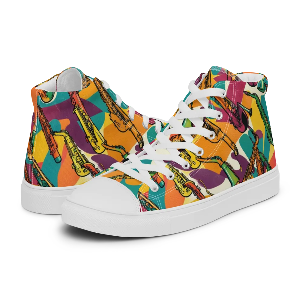 Brass Electric on Men's High Top Canvas Shoes — Left