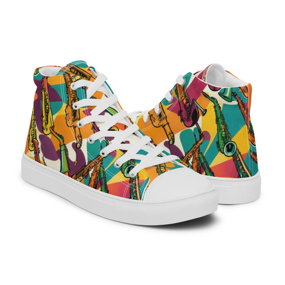 Brass Electric on Men's High Top Canvas Shoes — Right