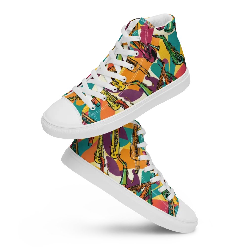 Brass Electric on Men's High Top Canvas Shoes — Front