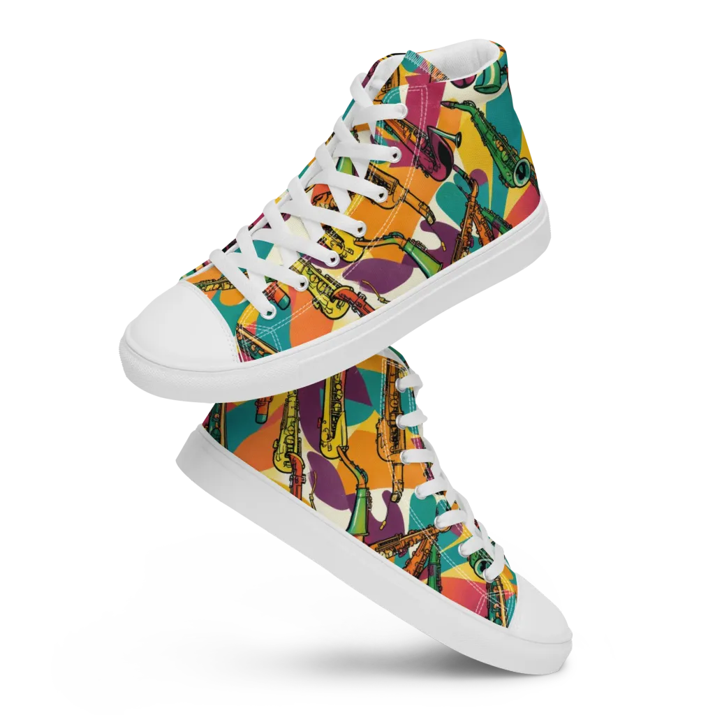 Brass Electric on Women's High Top Canvas Shoes — Front