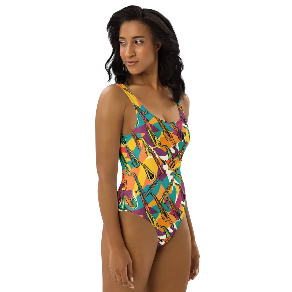 Brass Electric on One-Piece Swimsuit — Right