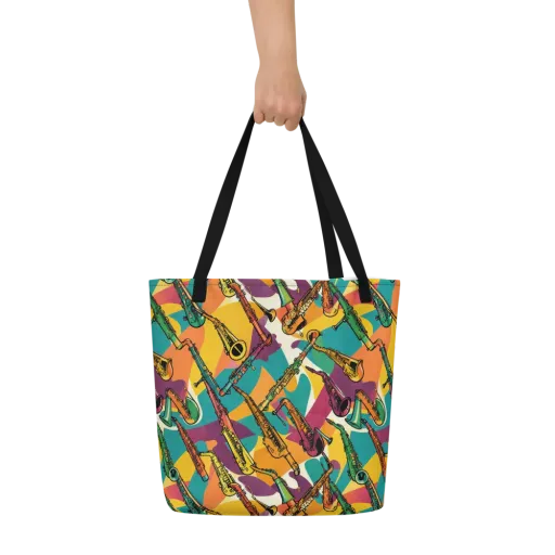 Brass Electric on a Large Tote Bag W/ Pocket