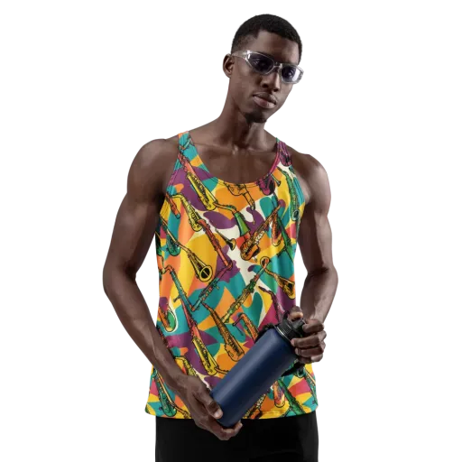 Brass Electric on a Men's Tank Top