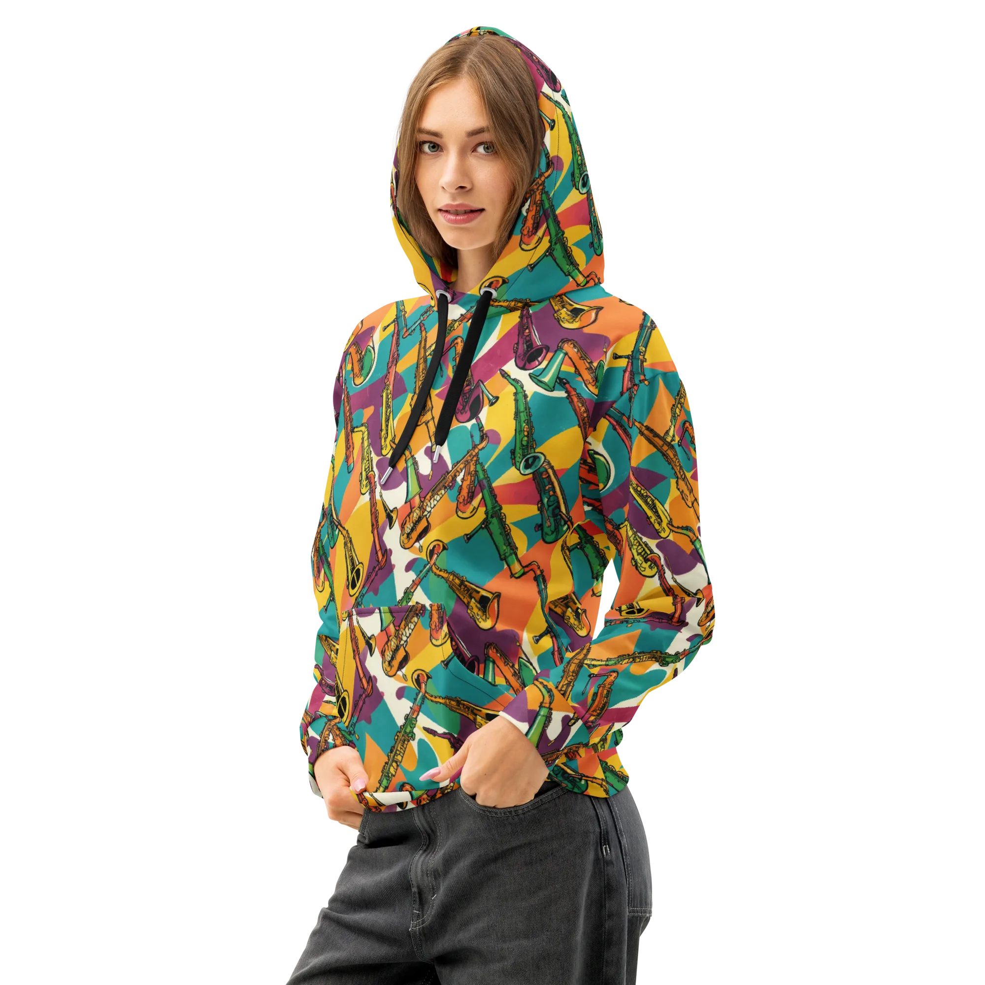 Brass Electric on Cotton Hoodie — Left Front