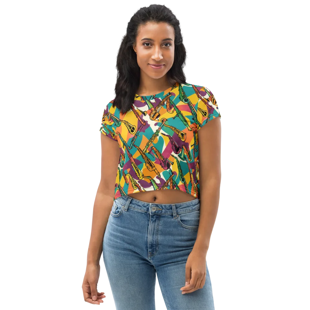 Brass Electric on Crop Tee — Front