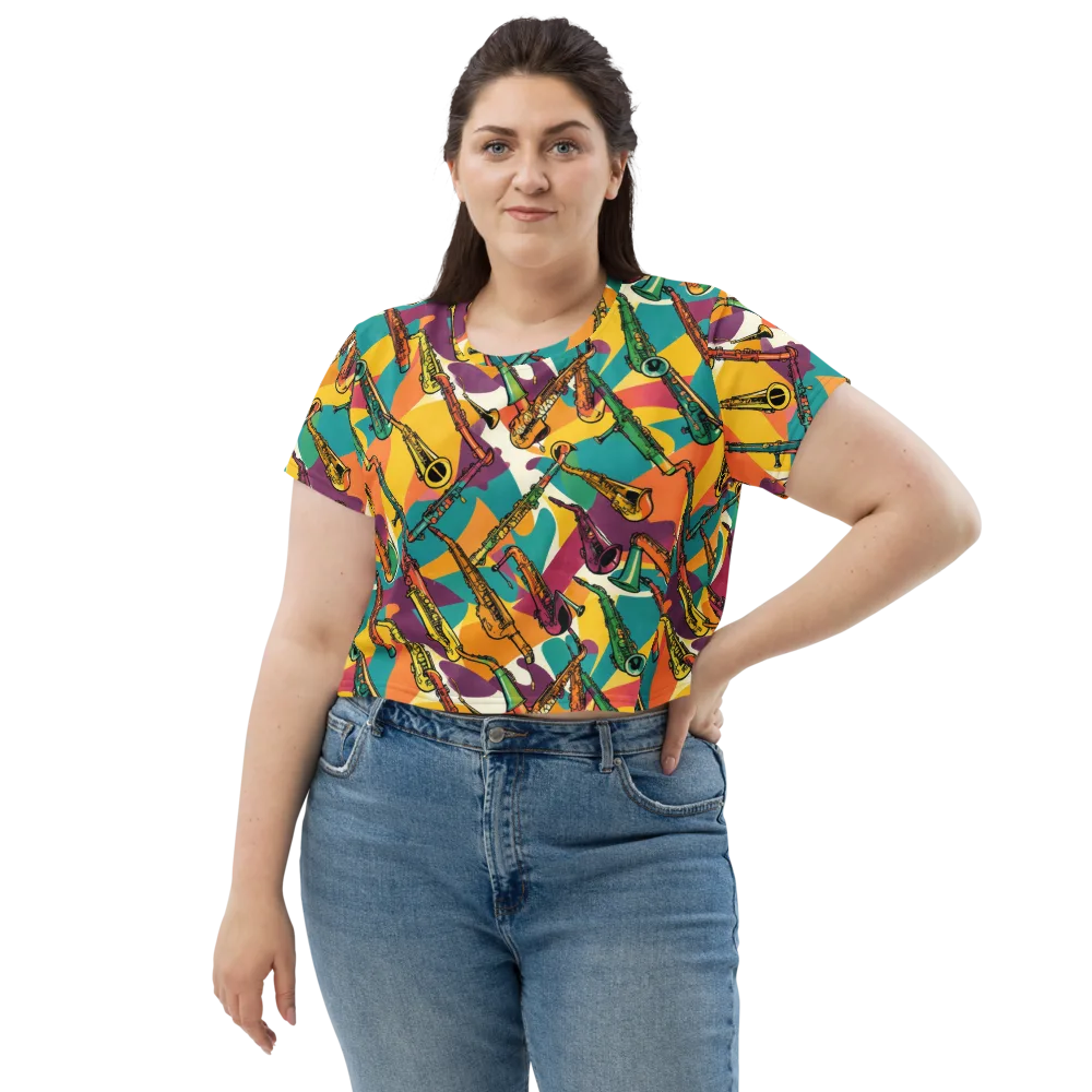 Brass Electric on Crop Tee — Front