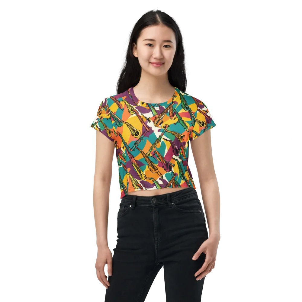 Brass Electric on Crop Tee — Front