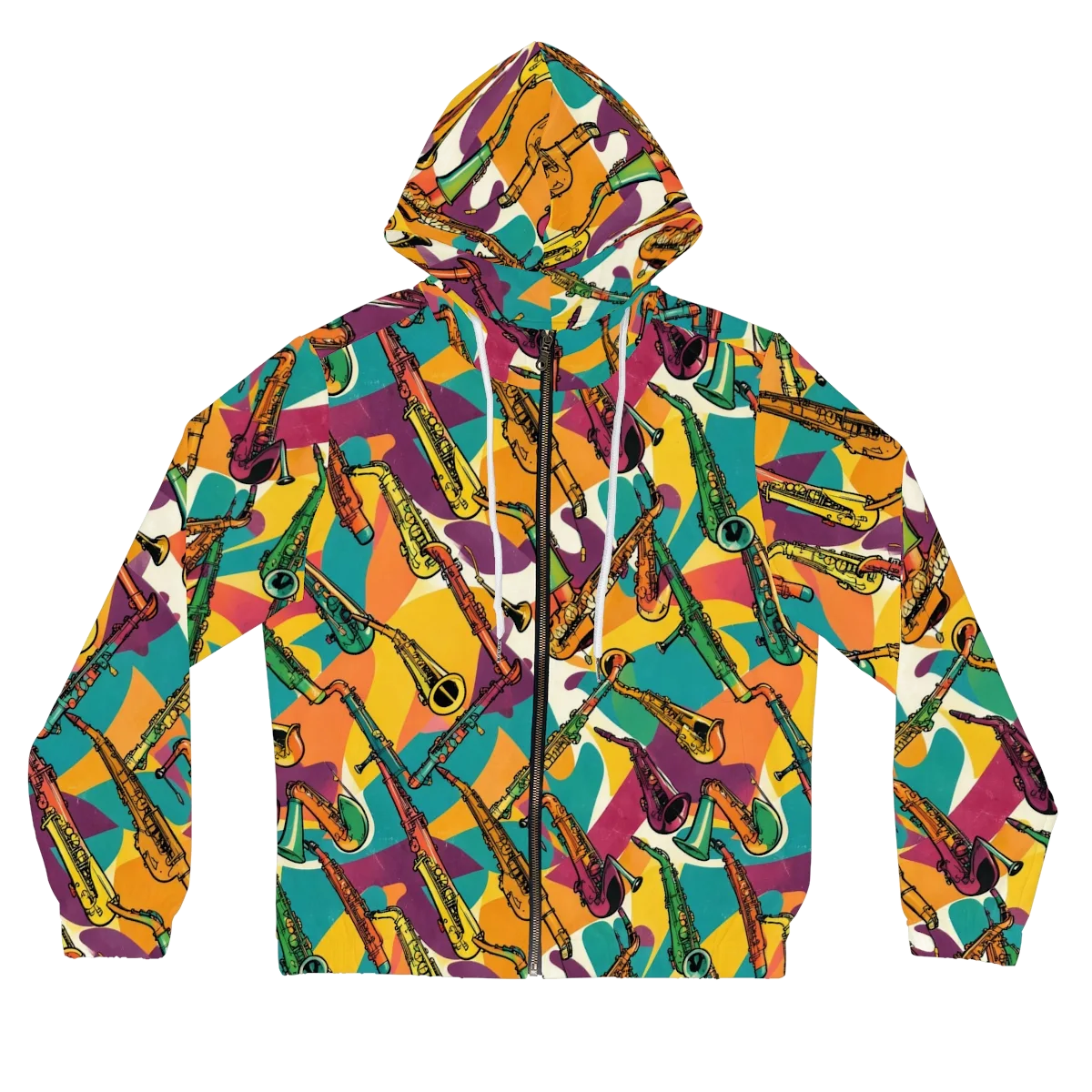 Brass Electric on Women's Full-Zip Hoodie — Front