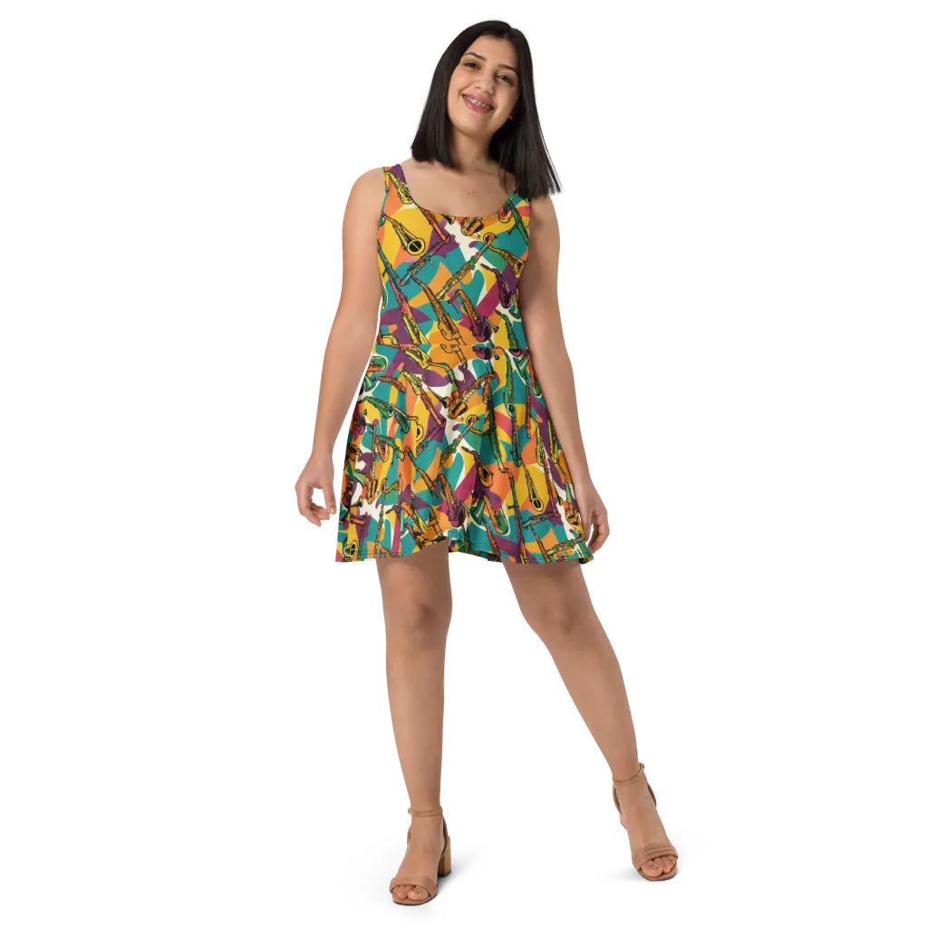 Brass Electric on Skater Dress — Front