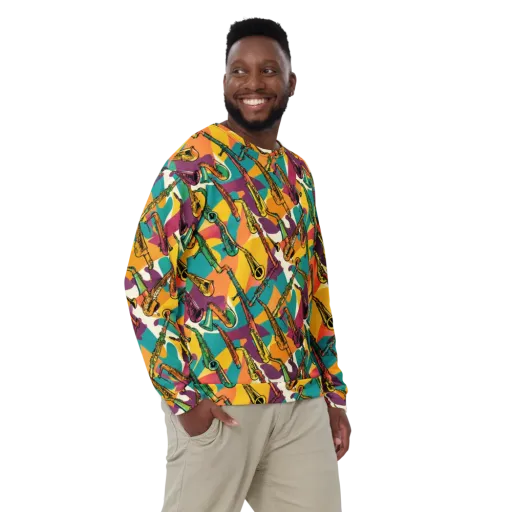 Brass Electric on a Sweatshirt