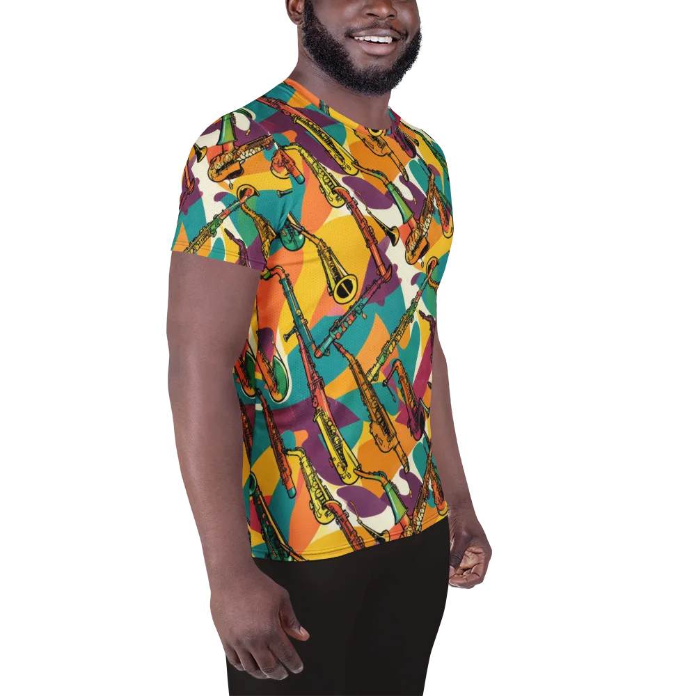 Brass Electric on Men's Athletic T-Shirt — Right