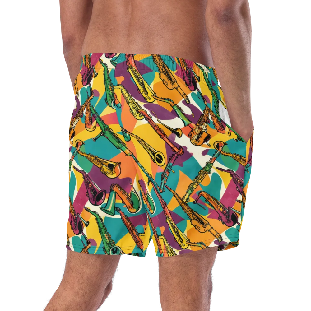 Brass Electric on Swim Trunks — Right Back