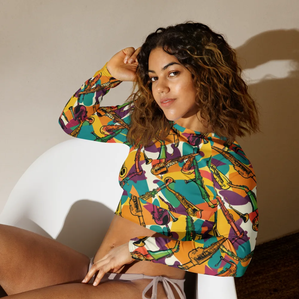 Brass Electric on Long Sleeve Crop Top — Left Front