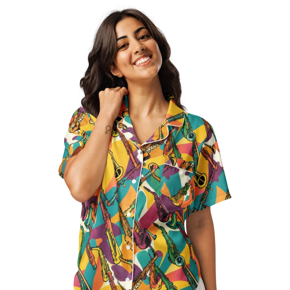Brass Electric on Women's Short Sleeve Pajama Top — Front
