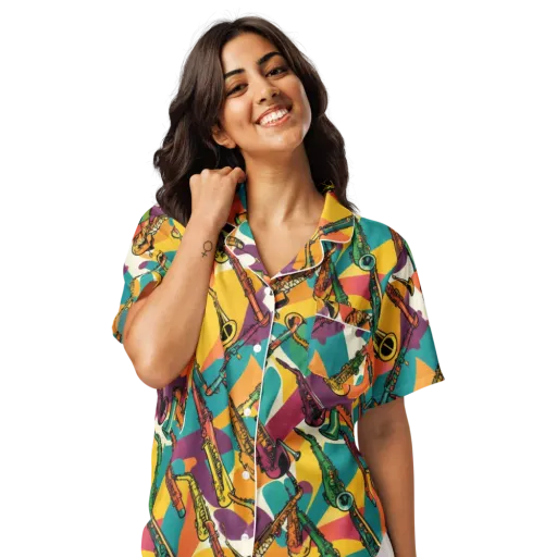 Brass Electric on a Women's Short Sleeve Pajama Top