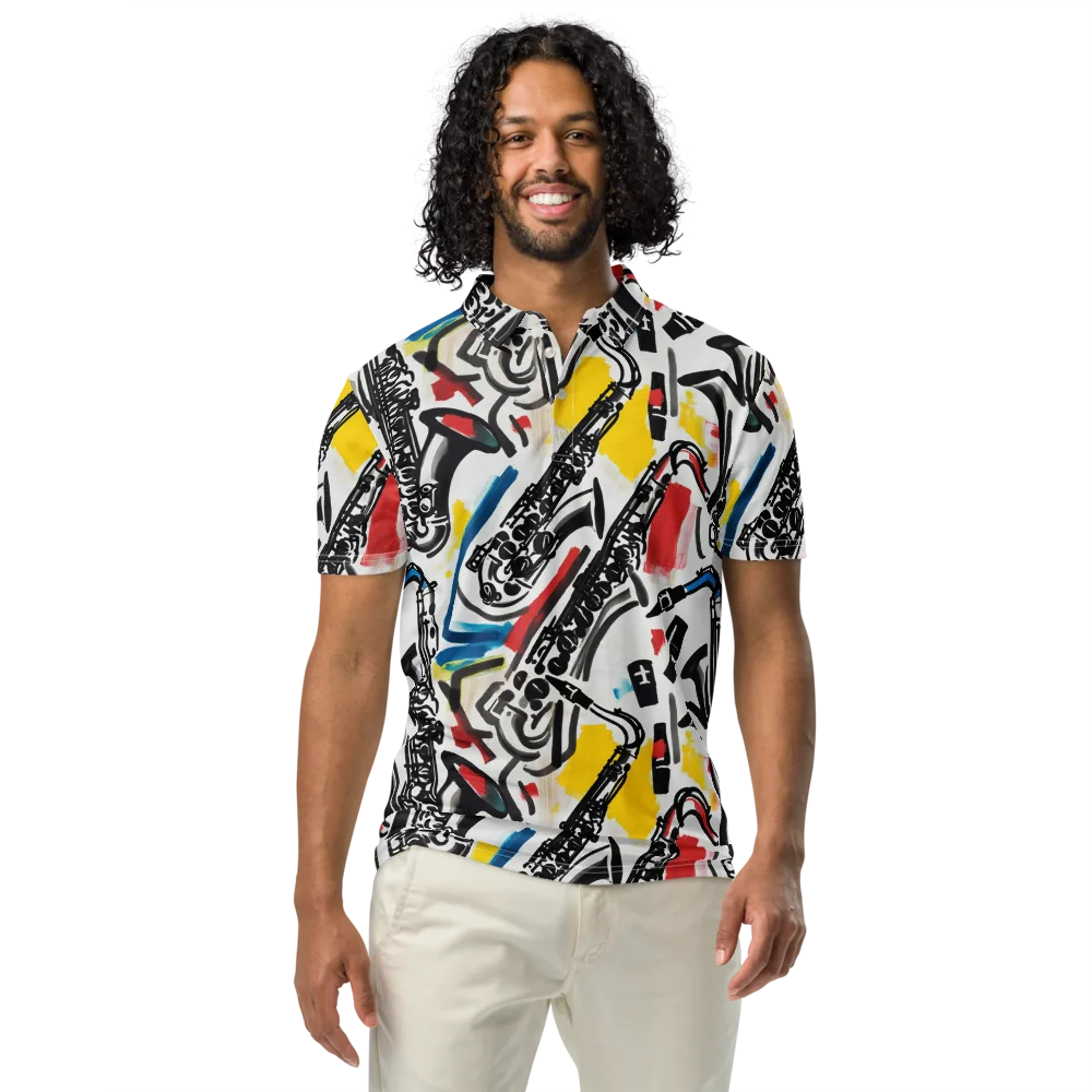 Midnight Rehearsal on Men's Slim Fit Polo Shirt — Front