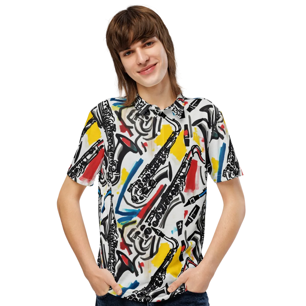 Midnight Rehearsal on Men's Slim Fit Polo Shirt — Front