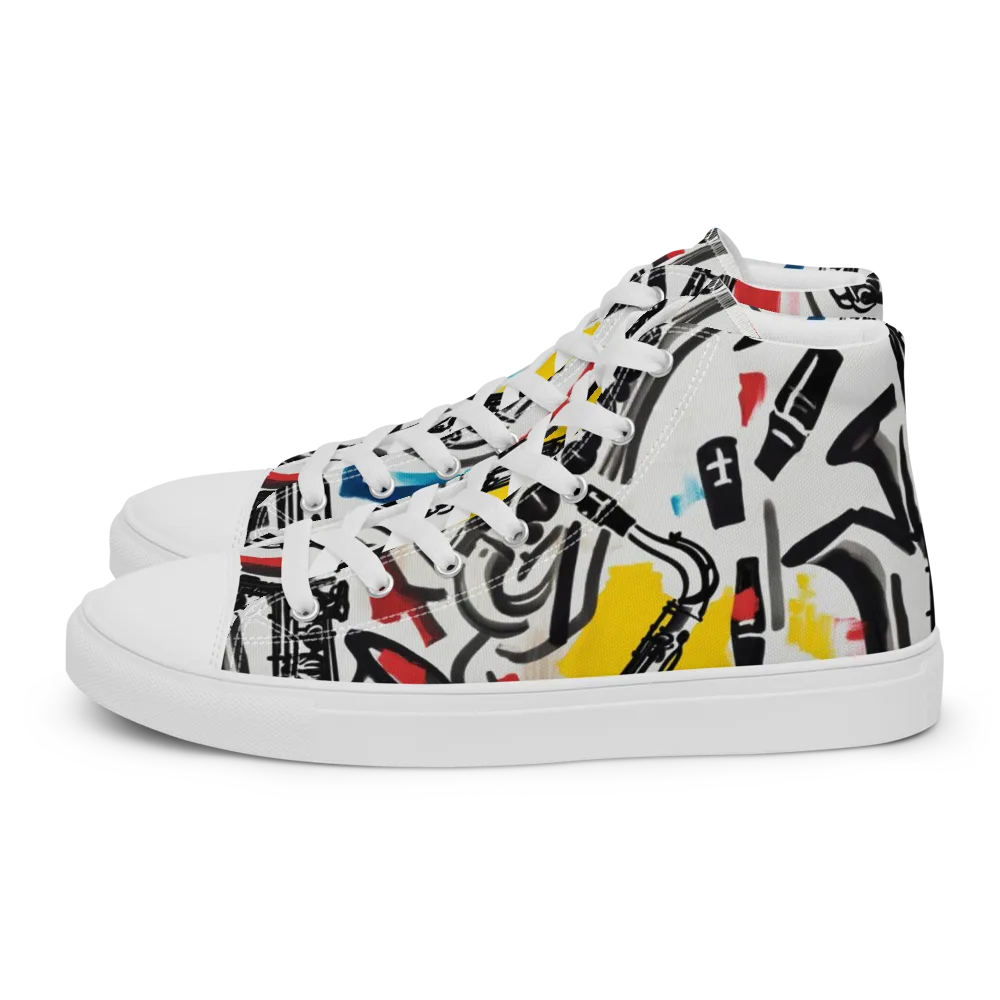 Midnight Rehearsal on Women's High Top Canvas Shoes — Left