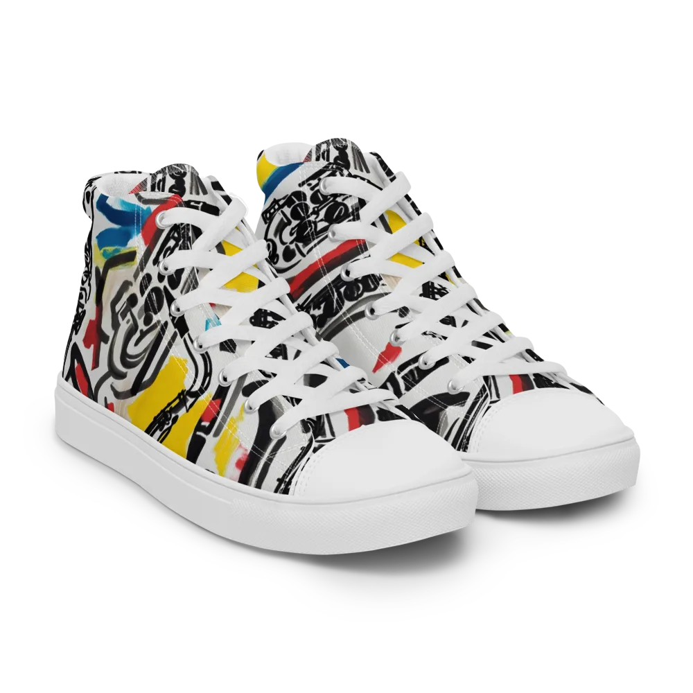 Midnight Rehearsal on Women's High Top Canvas Shoes — Right Front