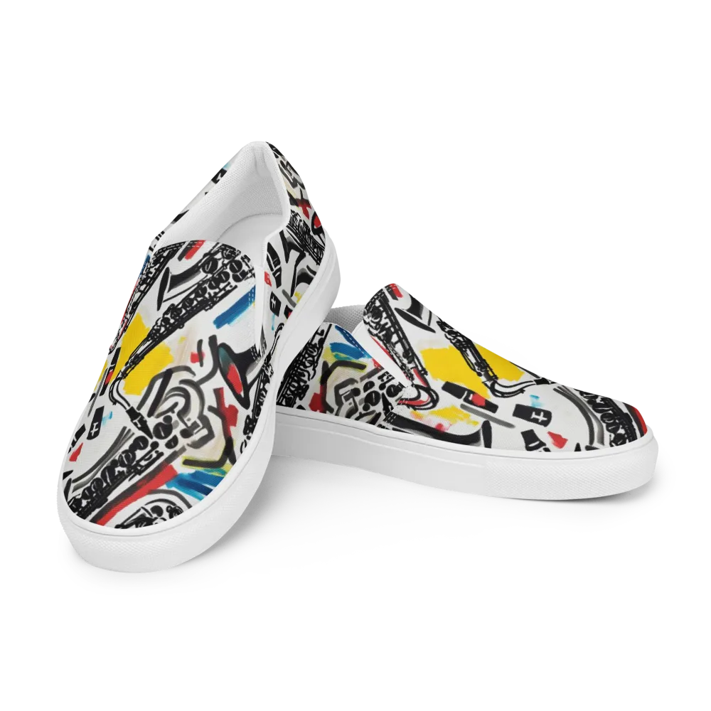 Midnight Rehearsal on Men's Slip-On Canvas Shoes — Left Front