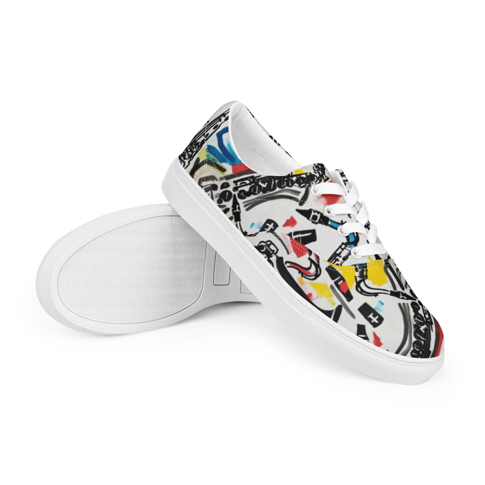 Midnight Rehearsal on Men's Lace-Up Canvas Shoes — Right Front