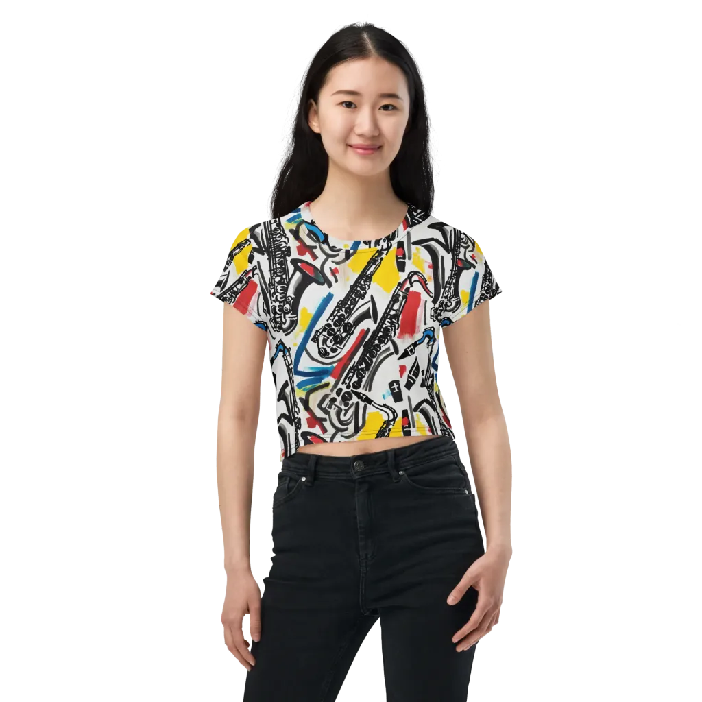 Midnight Rehearsal on Crop Tee — Front