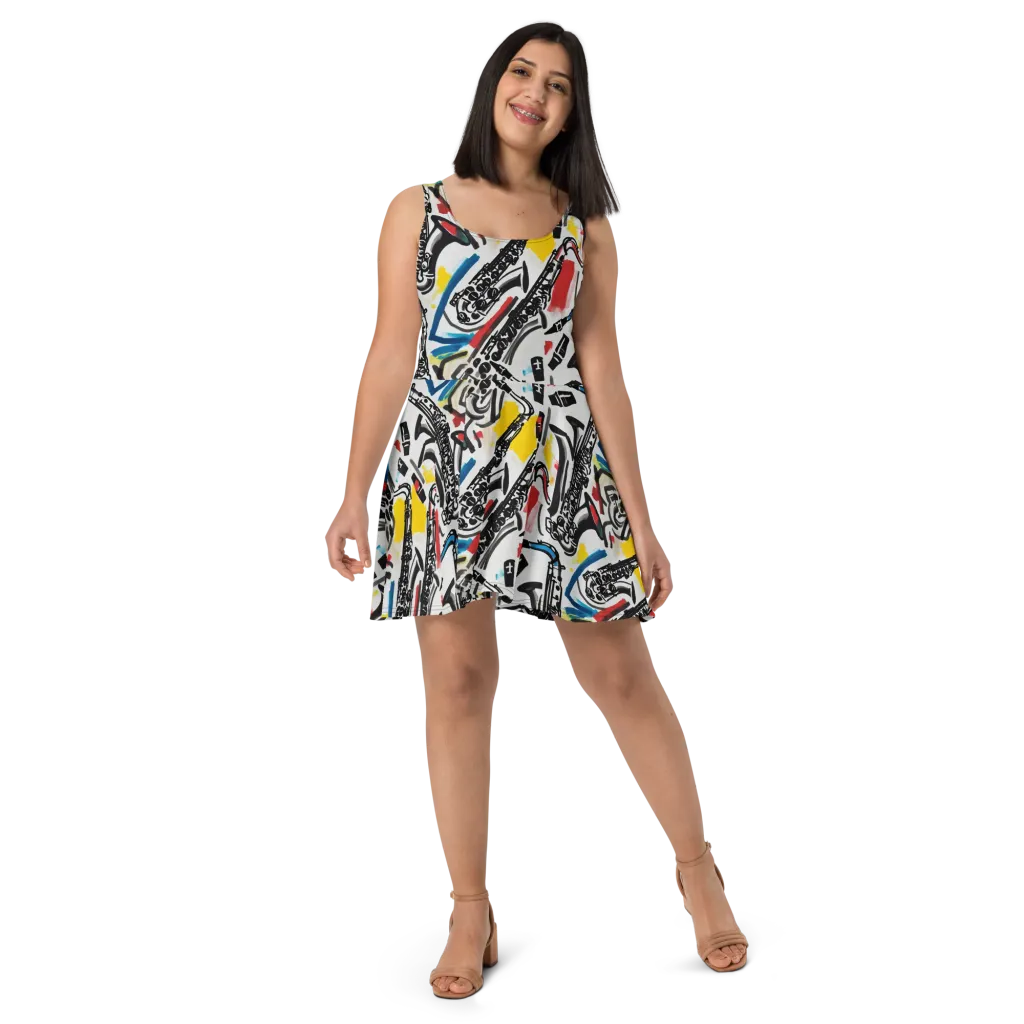 Midnight Rehearsal on Skater Dress — Front