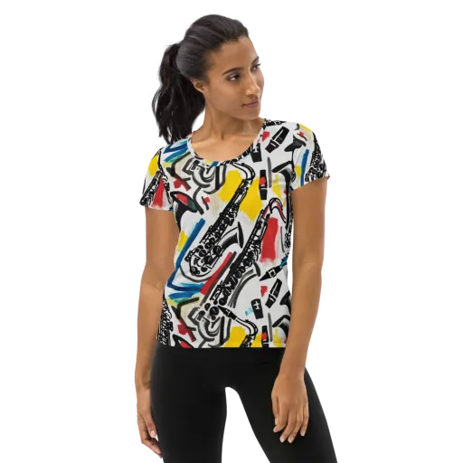Midnight Rehearsal on a Women's Athletic T-Shirt
