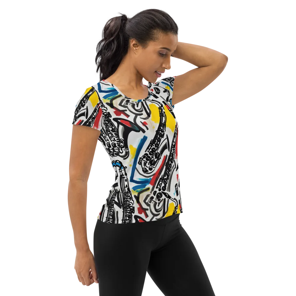Midnight Rehearsal on Women's Athletic T-Shirt — Right