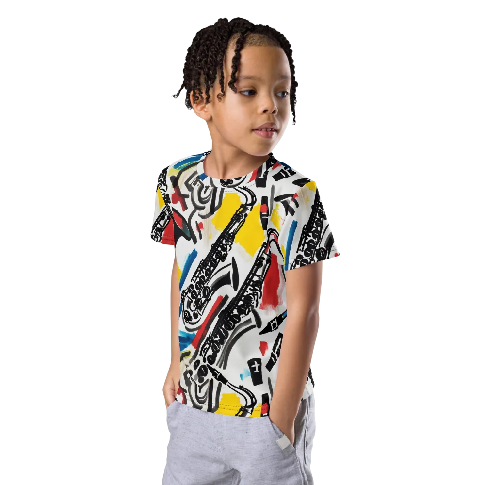 Midnight Rehearsal on Kids Crew Neck T-Shirt — Left Front