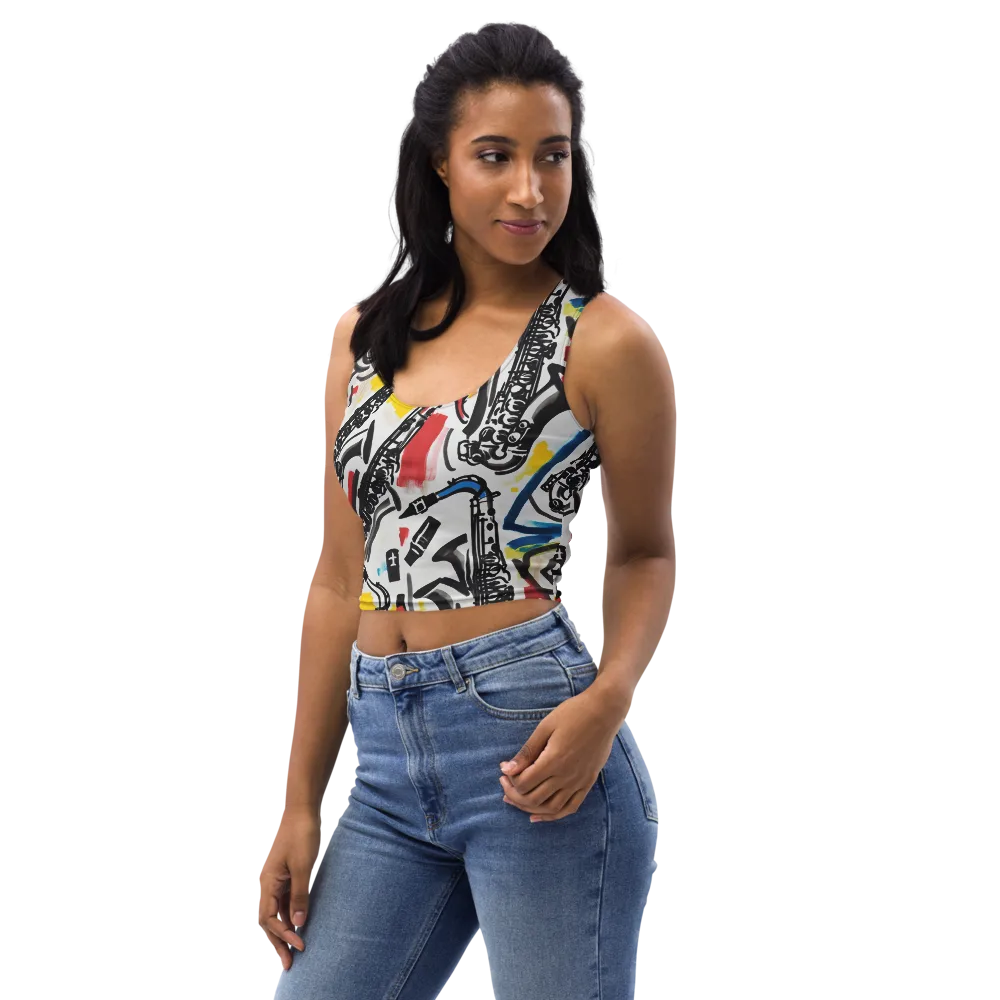 Midnight Rehearsal on Crop Top — Left Front