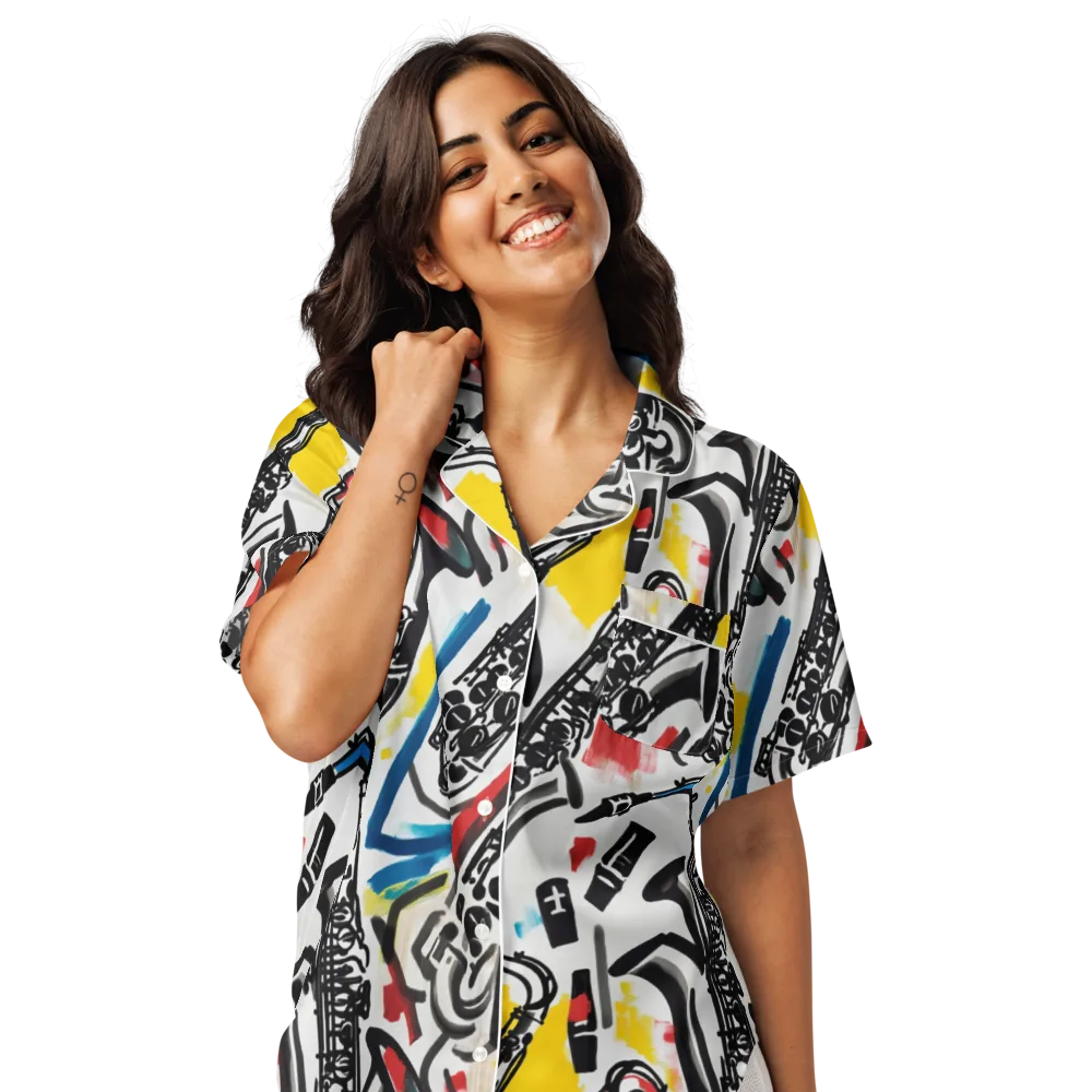 Midnight Rehearsal on Women's Short Sleeve Pajama Top — Front