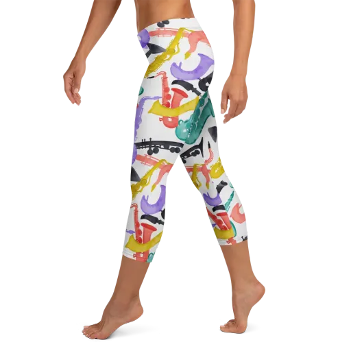 Watercolor Swing on a Capri Leggings
