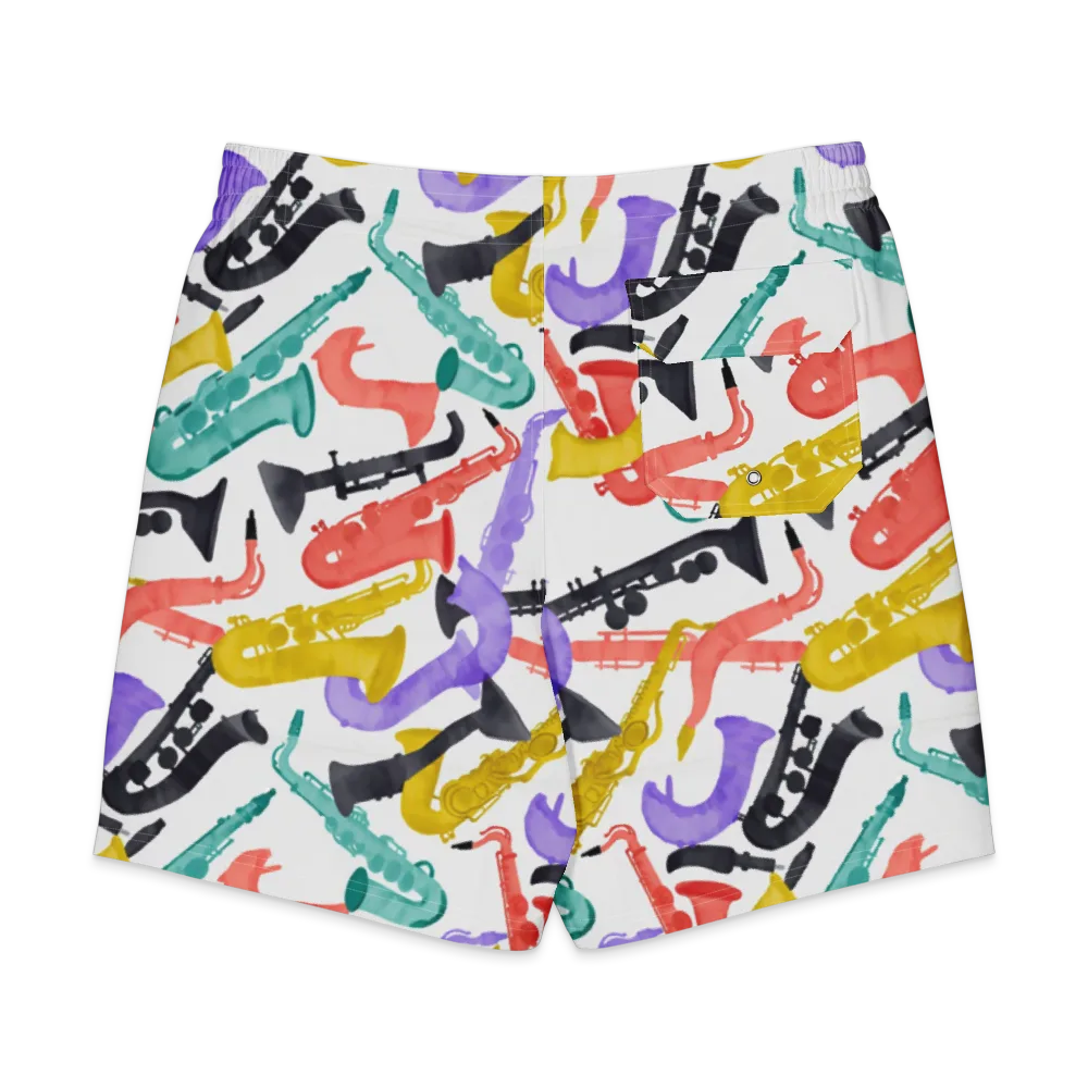 Watercolor Swing on Men's Board Shorts — Back
