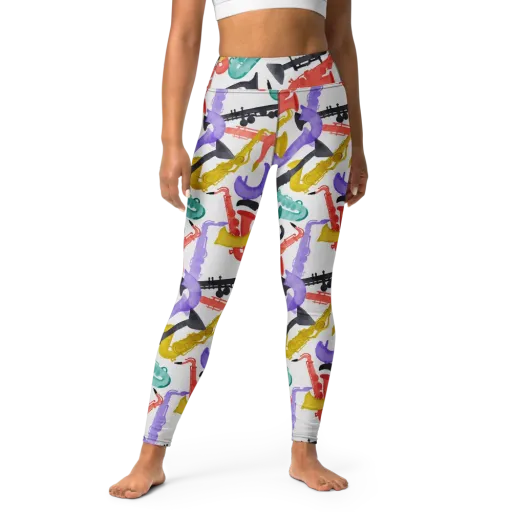 Watercolor Swing on a Yoga Leggings