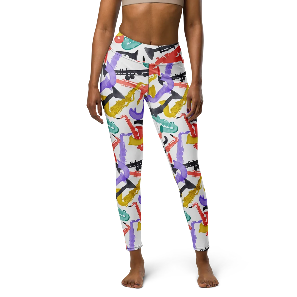 Watercolor Swing on Yoga Leggings — Front